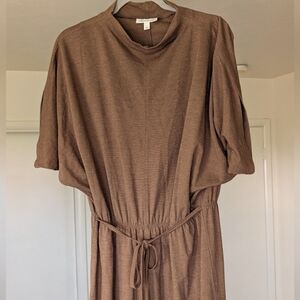 Prologue Brown Mock Neck Dolman Sleeve Dress